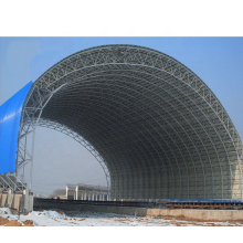 Grand sporn project bâtiment de construction baril toit en acier d&#39;espace cadre arc hangar à charbon